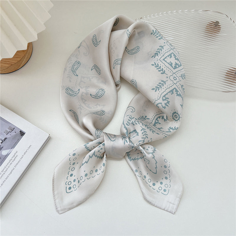 Cashew Flower Women's Satin Silk Square Scarf