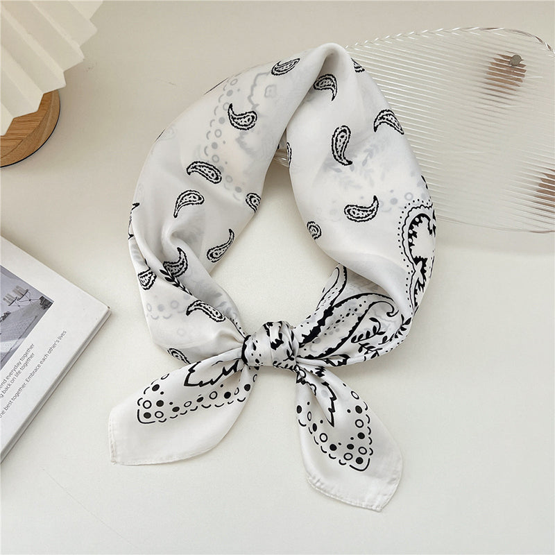 Cashew Flower Women's Satin Silk Square Scarf