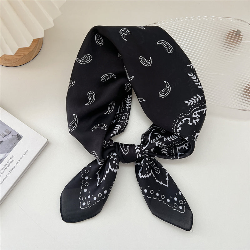 Cashew Flower Women's Satin Silk Square Scarf