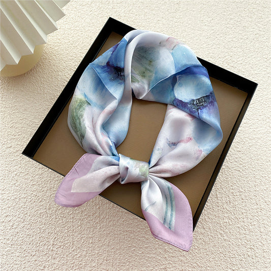 Elegant silk hand square scarf