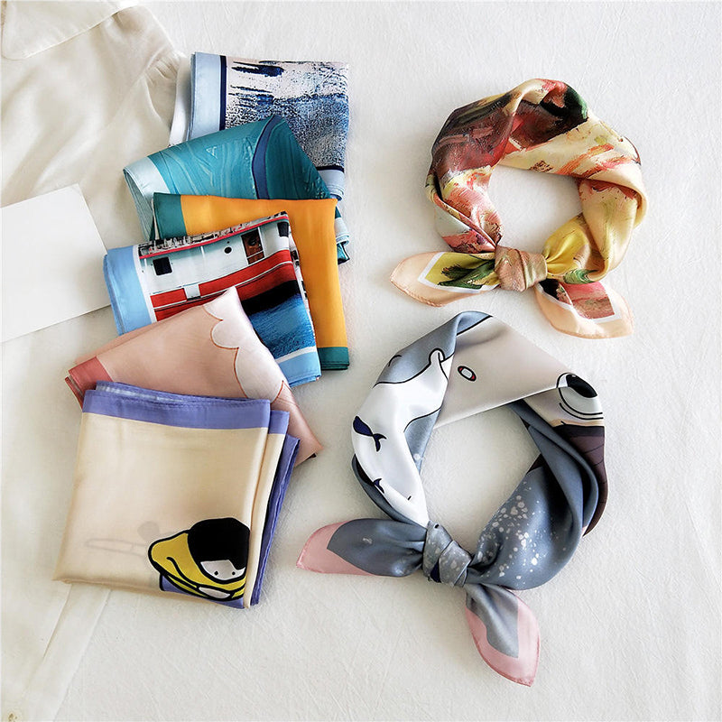 Character and sailboat themed scarf