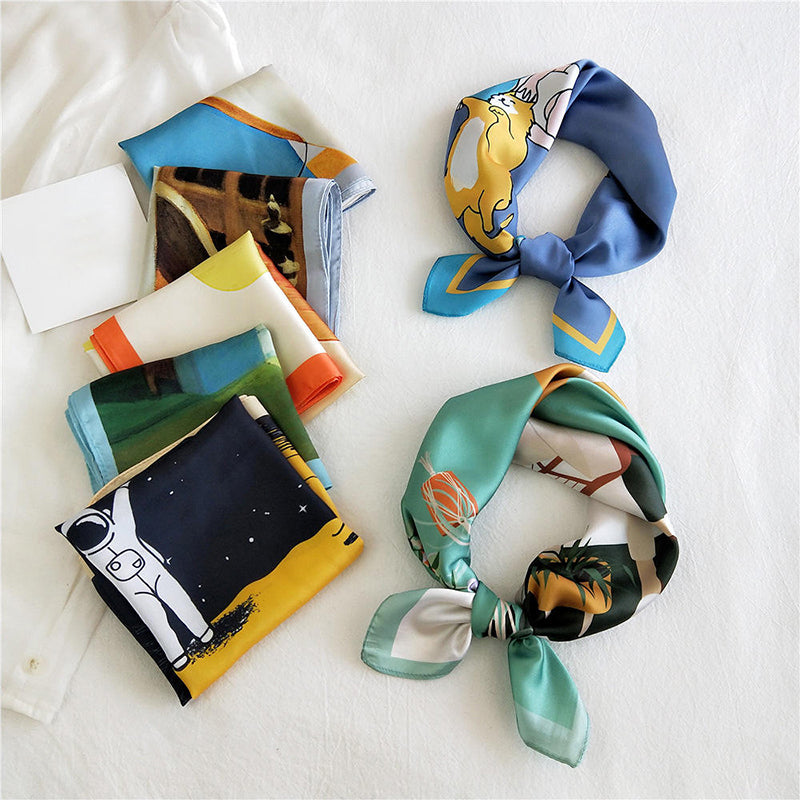 Character and sailboat themed scarf