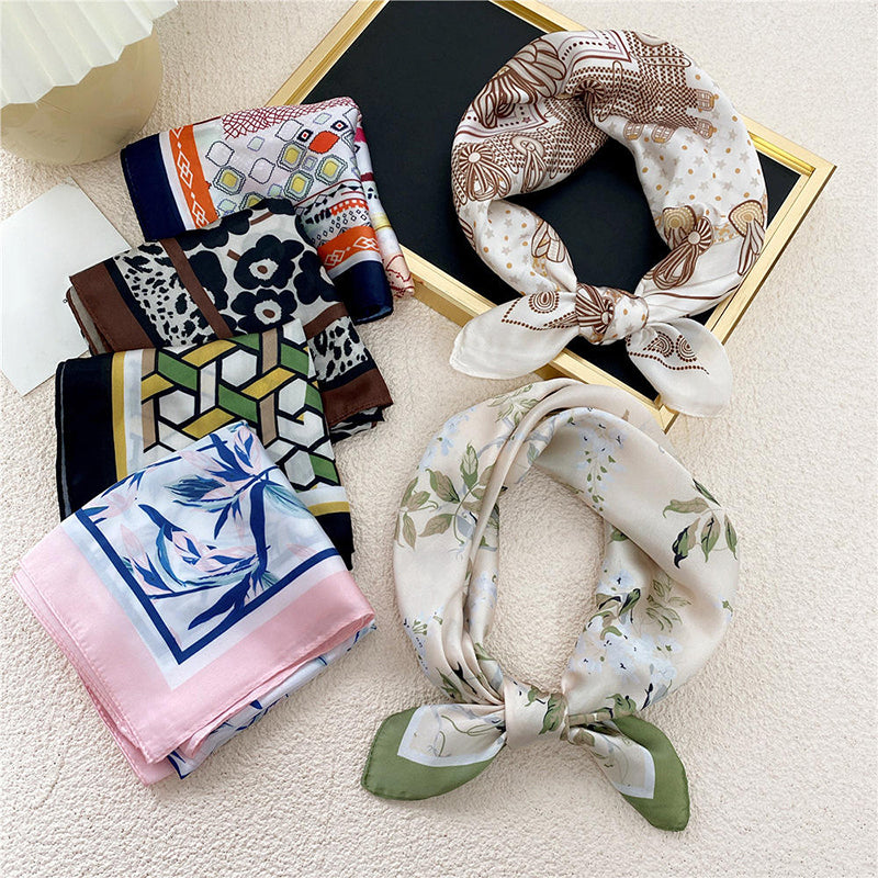 Cashew leaf print satin scarf