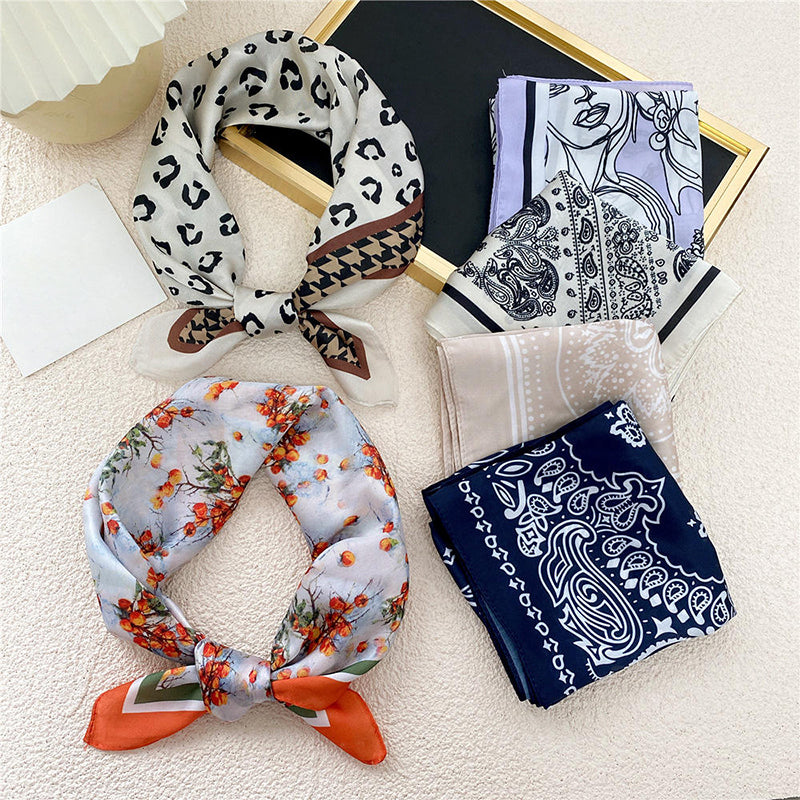 Cashew leaf print satin scarf