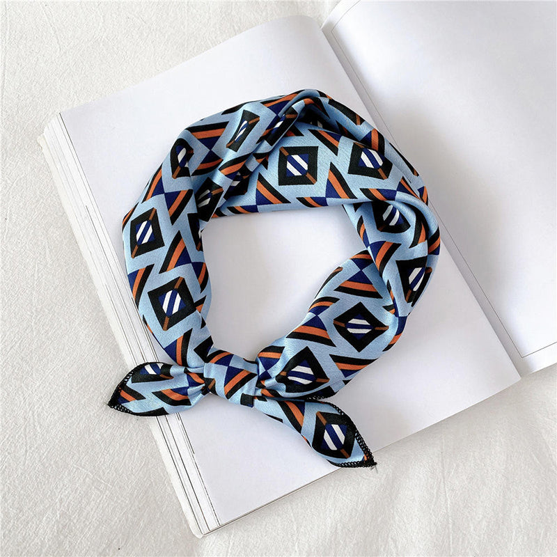 Sea Breeze Geometric Women's Square Thin Silk Scarf