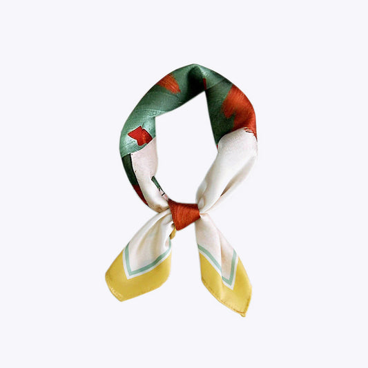 Polka dot and stripe satin scarf