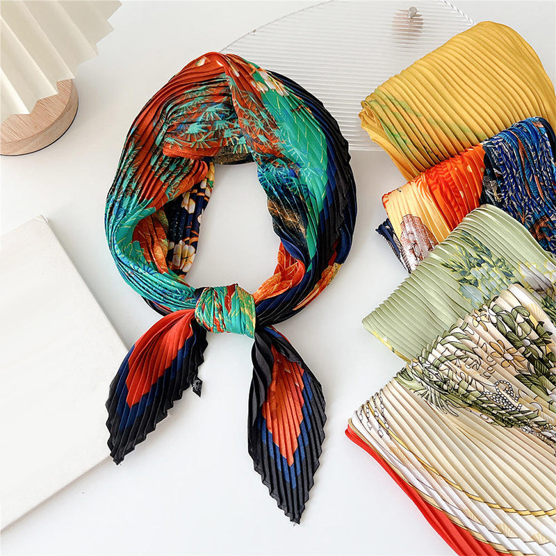 Printed floral commuter sun protection scarf