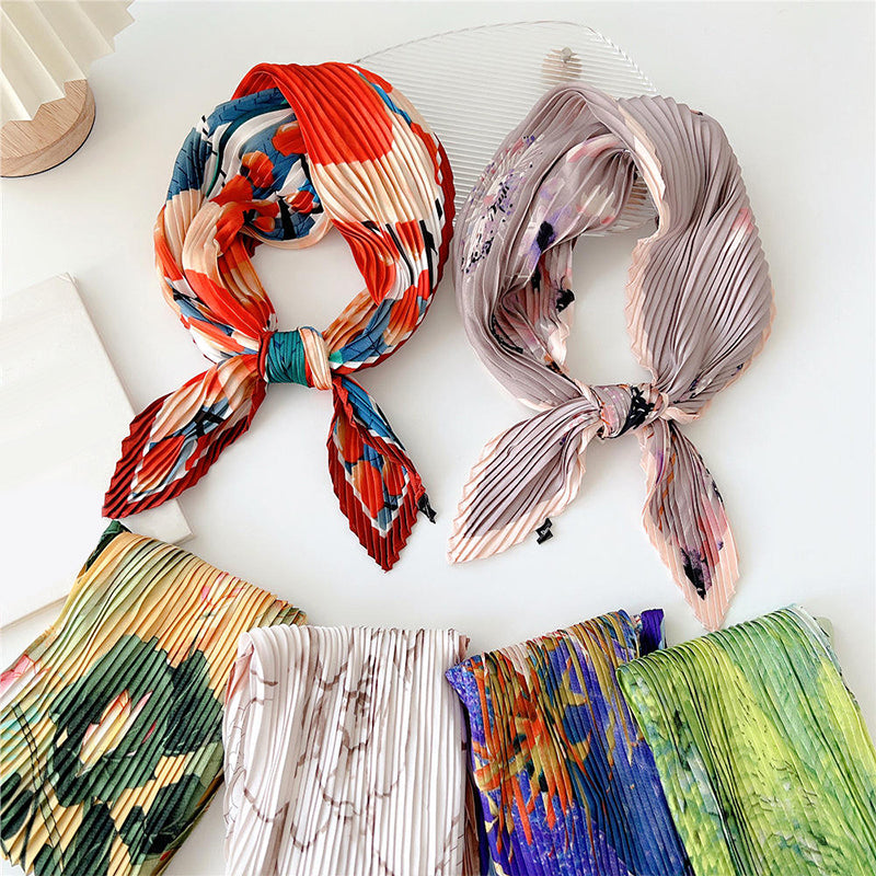 Printed floral commuter sun protection scarf