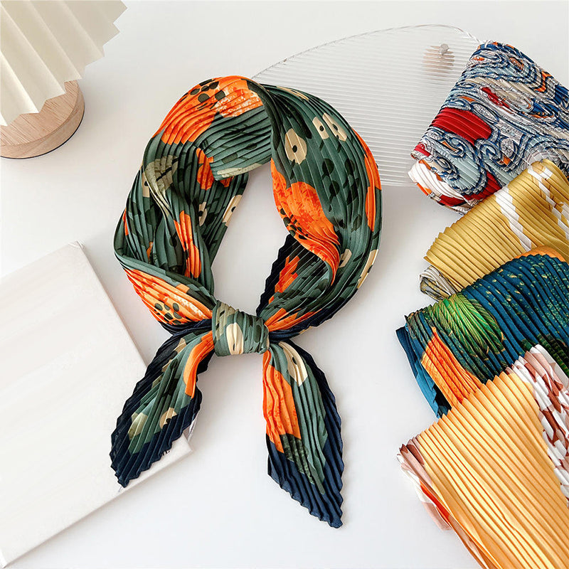 Printed floral commuter sun protection scarf