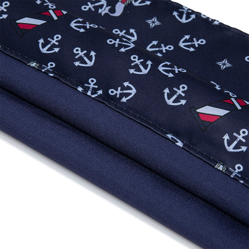 Navy blue nautical themed men's tie