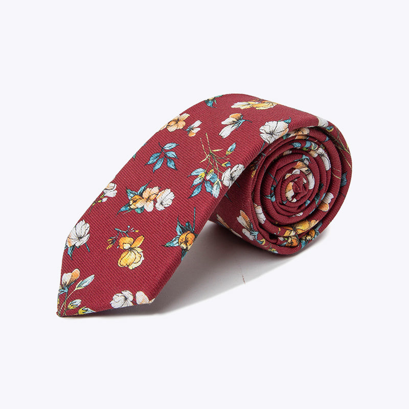 High Quality Red Floral Vintage Men's Tie