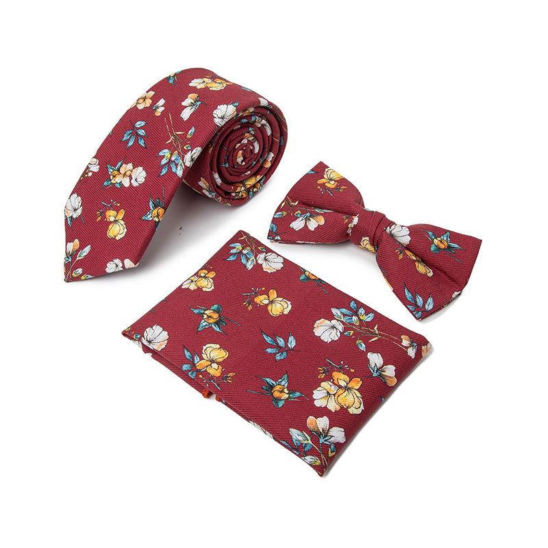 High Quality Red Floral Vintage Men's Tie