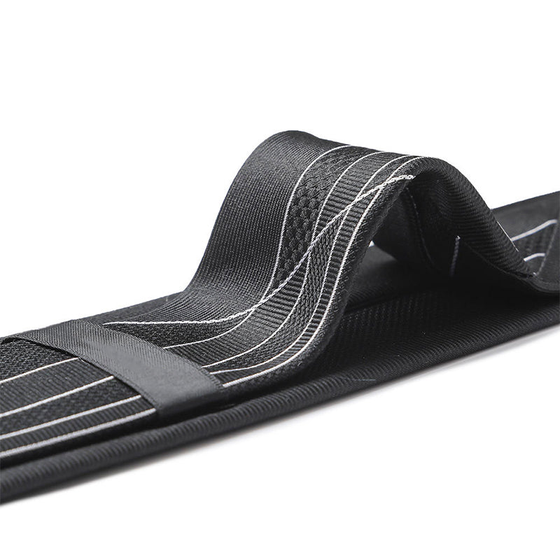 Black and white geometric panel men's self-tie tie