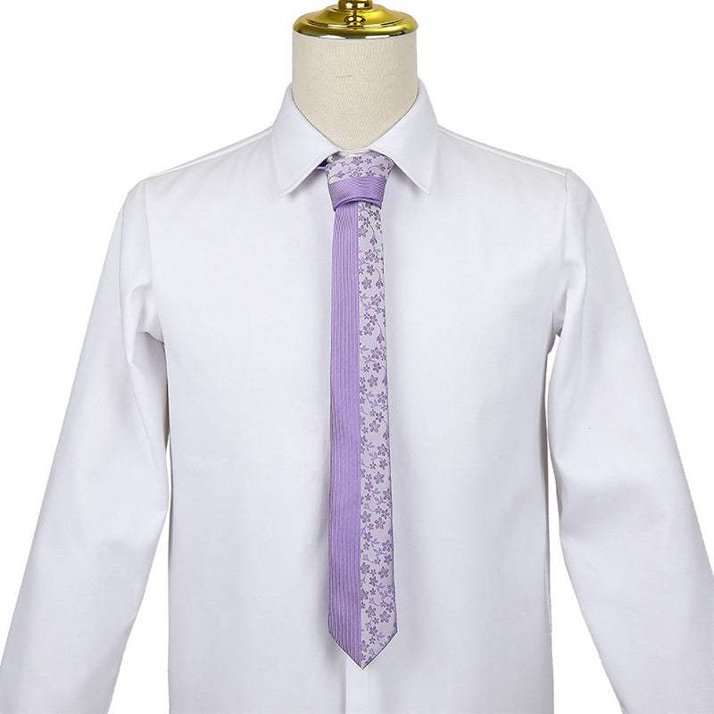 Embroidered jacquard panel designer tie