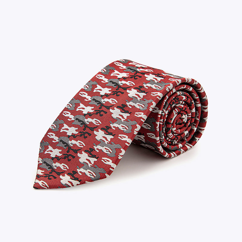 Luxury Silk Camouflage Red Men's Tie