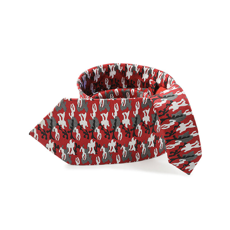 Luxury Silk Camouflage Red Men's Tie