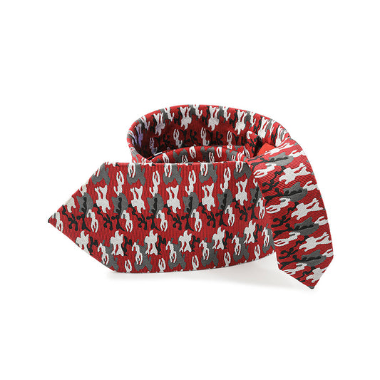 Luxury Silk Camouflage Red Men's Tie
