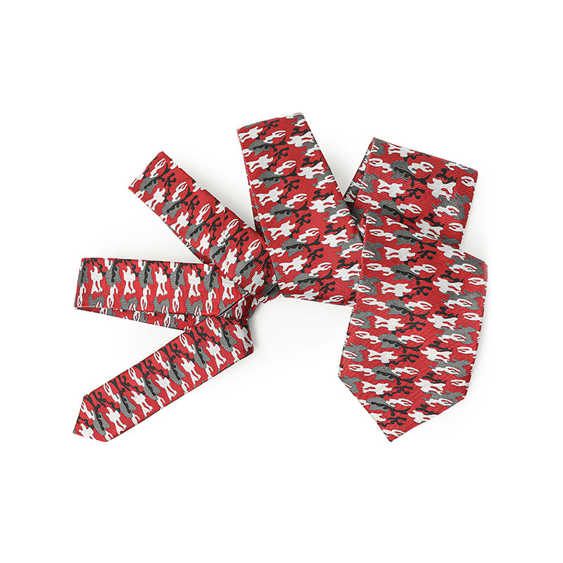 Luxury Silk Camouflage Red Men's Tie