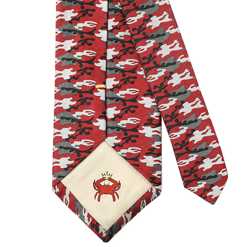 Luxury Silk Camouflage Red Men's Tie