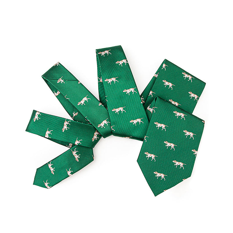 Emerald green animal print tie