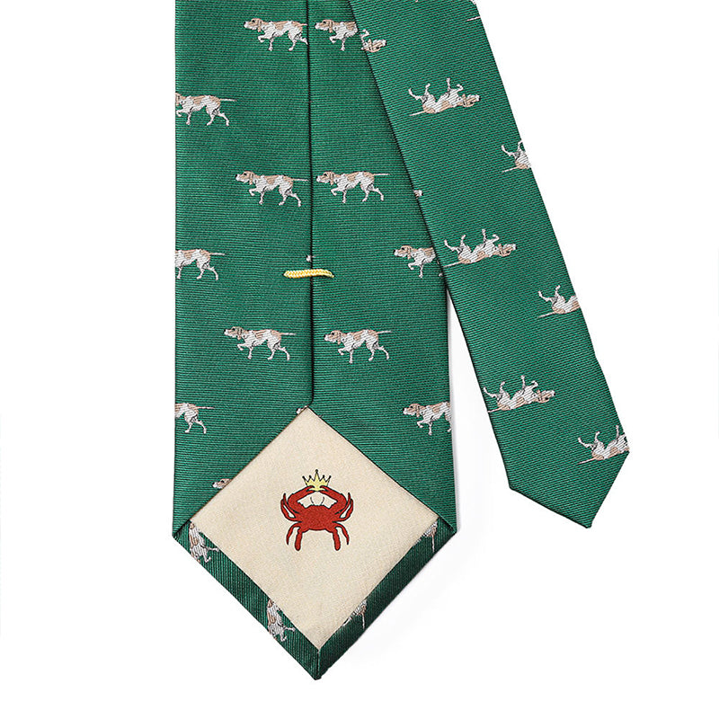 Emerald green animal print tie