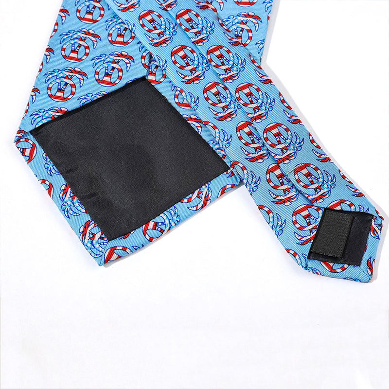 American blue flag patriotic palm tree print tie